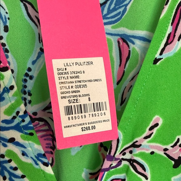 BNWT LILLY PULITZER Cristiana Stretch Lileeze Midi Dress In Multicolor - Picture 6 of 6